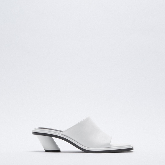 Zara White Soft Leather Sandal